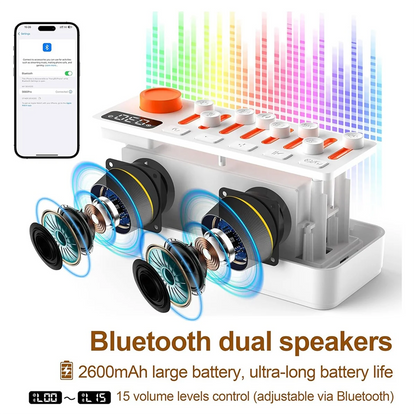 BABQ White Noise Sleep Sound Machine with 8 Nature Sounds, Portable Bluetooth Speaker, 12 Colors Night Lights