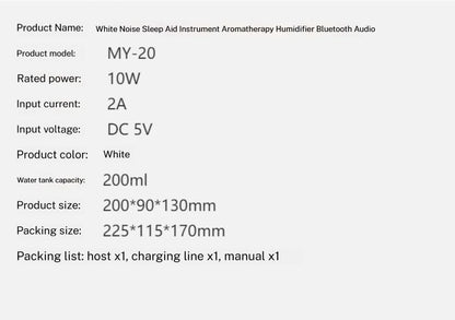 Large Capacity Humidifier And Soothings Night Lights With Wireless Speaker For Better Sleep Night Light Aromatherapy Humidifie