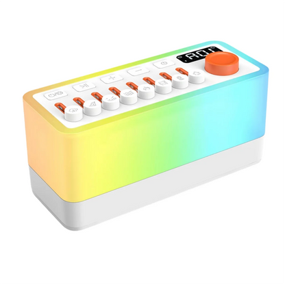 BABQ White Noise Sleep Sound Machine with 8 Nature Sounds, Portable Bluetooth Speaker, 12 Colors Night Lights