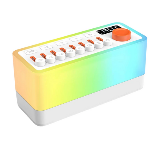 BABQ White Noise Sleep Sound Machine with 8 Nature Sounds, Portable Bluetooth Speaker, 12 Colors Night Lights