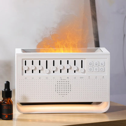 New Baby White Noise Sleep Machine Simulation Flame Aromatherapy Machine Desktop Large Fog Humidifier Portable Bluetooth Speaker