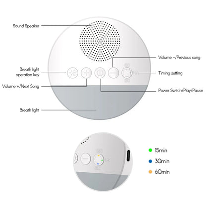 White Noise Sleeper, White Noise Sleeper is adjustable with 6 soft sounds and a night light for all ages.