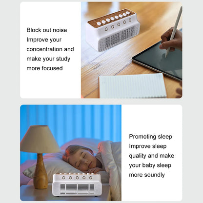 8 Natural Sounds Baby White Noise Sleep Machine Wireless Bluetooth-compatible Speaker Portable Music Box Bedroom Sleep Aids Tool